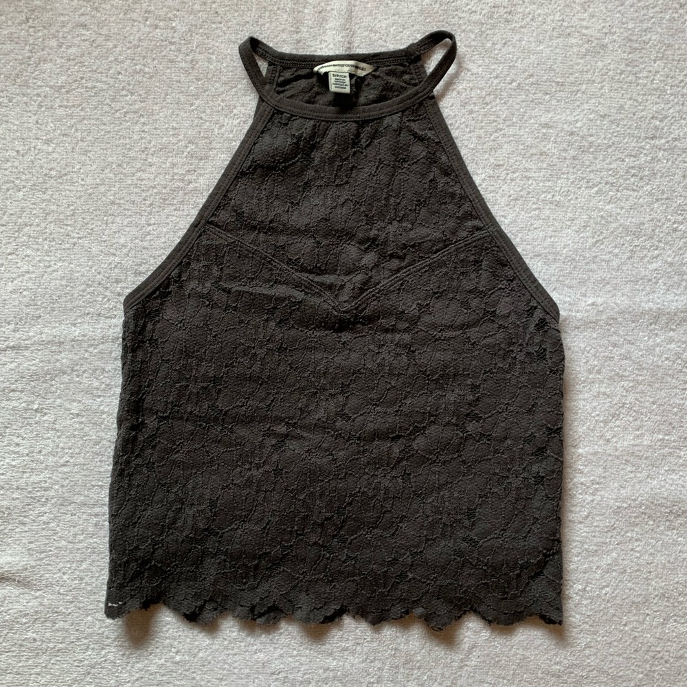 American Eagle Lace High Neck Crop Top